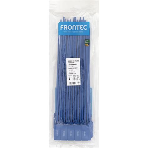 Lacre Numerado Em Nylon Mm Cm Azul Frontec Pt Un