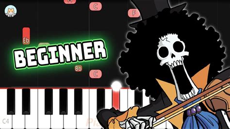 Full One Piece Ost Binks Sake Beginner Piano Tutorial And Sheet Music Youtube