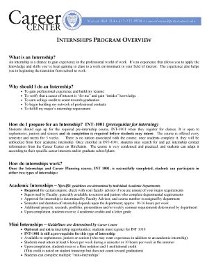 Fillable Online Internships Program Overview Fax Email Print Pdffiller