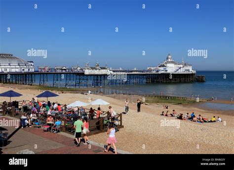 3133 Eastbourne Beach Pier And Promenade East Sussex Uk Stock Photo