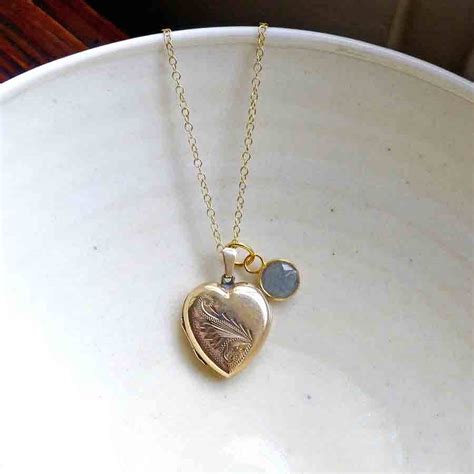 Gold Vintage Heart Locket Necklace By Lime Tree Design