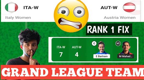 Ita W Vs Aut W Dream Prediction Ita W Vs Aut W Dream Team