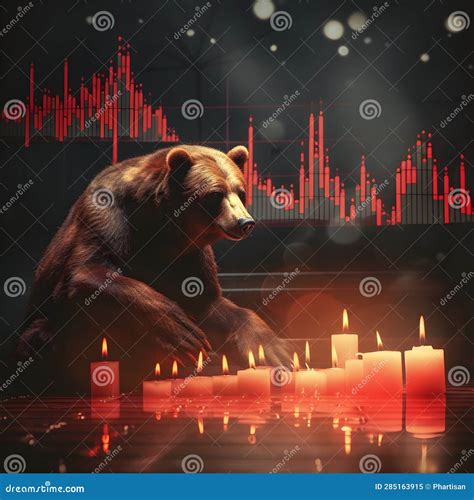 Bearish Retreat Abstract Stock Market With Red Candles Symbolizing