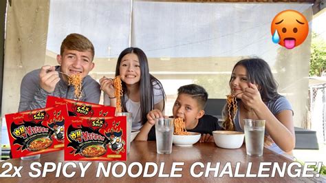 2x SPICY NOODLE CHALLENGE - YouTube