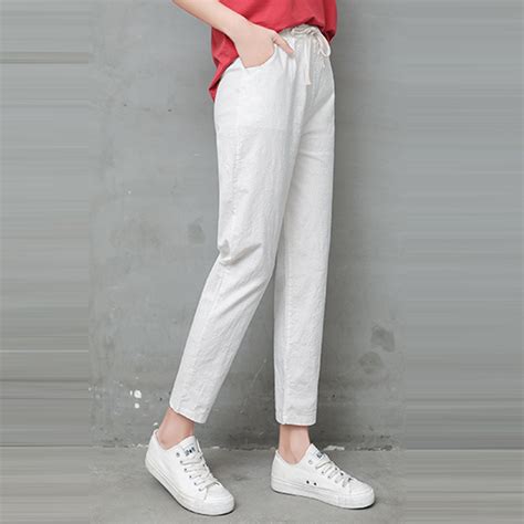 New Women Harajuku Spring Autumn Big Size Casual Trousers Solid Elastic