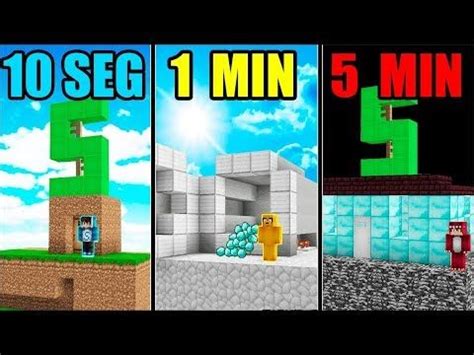 NOOB VS PRO CONSTRUIR UN BANCO EN 5 MINUTOS 1 MINUTOS 10 SEGUNDOS