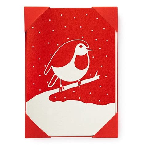 Robin Pack Of 5 Christmas Cards Paper Tiger