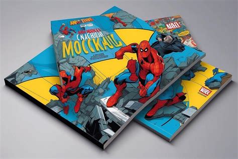 Premium Photo Comic Book Cover Illustration Mockup