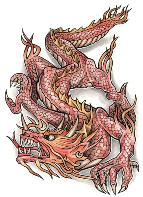 Red dragon tattoo design