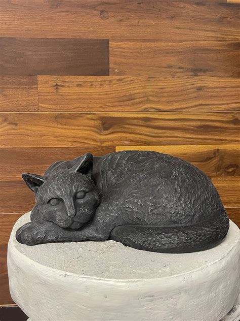 Sleeping Cat Statue Sterling Statuary Handmade Brand New Solid Concrete ...