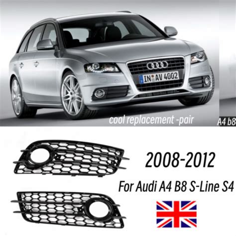 Honeycomb Front Bumper Fog Light Grille Cover For Audi A B S Line S