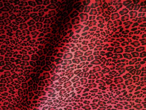 Red Black Leopard Cheetah Print Leather Sheets Vegan Leather Sheets