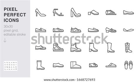 Shoe Line Icon Set High Heels Stock Vector Royalty Free