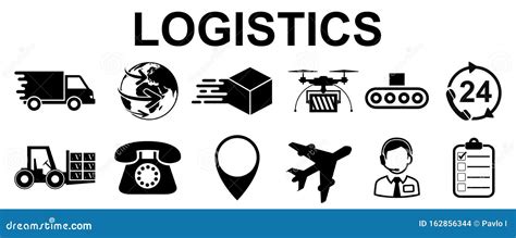 Logistics Icons Blue Series Vector Illustration