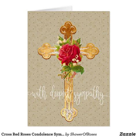 Cross Red Roses Condolence Sympathy Sympathy Ts Sympathy Cards