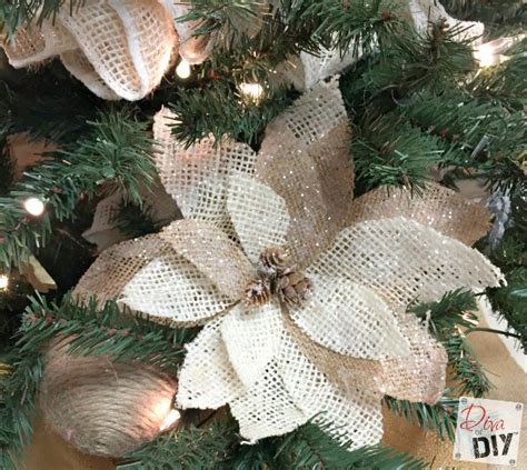 How To Make Burlap Poinsettias For Christmas Decor Diva Of Diy