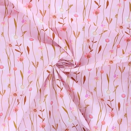 Tissu Popeline De Coton Rico Design Transformation C Rose Mpm