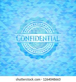 Confidential Realistic Sky Blue Emblem Mosaic Stock Vector Royalty