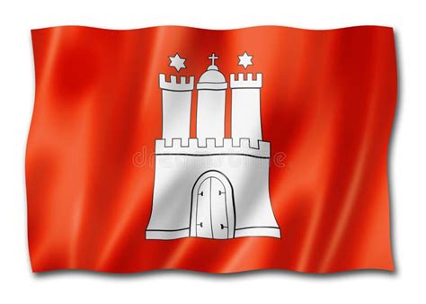 Hamburg State Flag Germany Stock Illustration Illustration Of