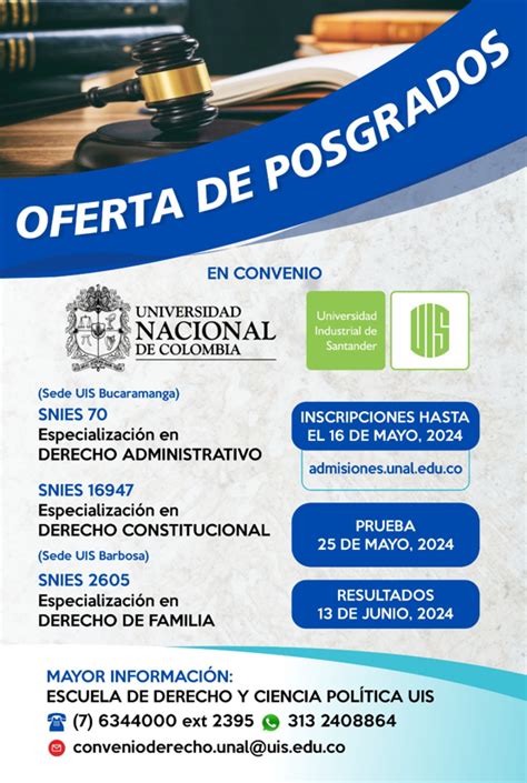 Oferta De Posgrados En Convenio Con La Universidad Nacional Eventos Uis