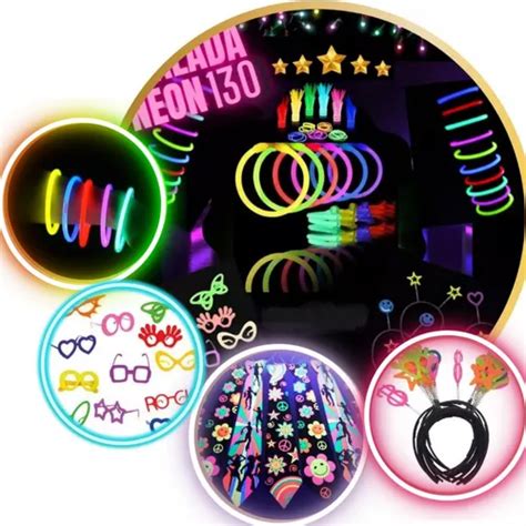 Kit Balada 130 Pçs Festa Neon Pulseira Óculos Tiara Gravata Frete grátis