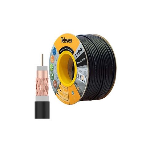 Cable Antena Coaxial para Exterior Negro 215501 Televés Bricoelige