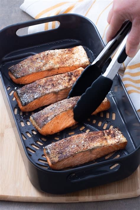 Air Fryer Salmon - With Crispy Skin! - TheCookful