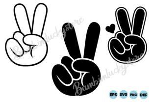 Hand Peace Sign Svg Graphic By Bumbimluckystore Creative Fabrica