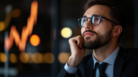 A Focused Man In Professional Attire Contemplates Data Trends While