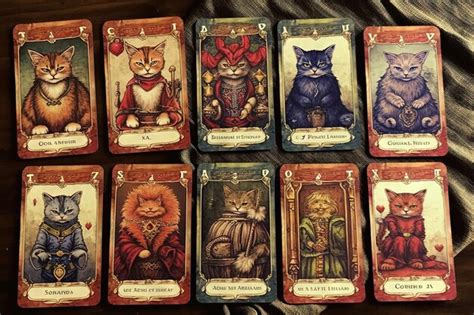 Baralho De Cartas Gato Ilustra O De Cartas De Tar Generativa Ai