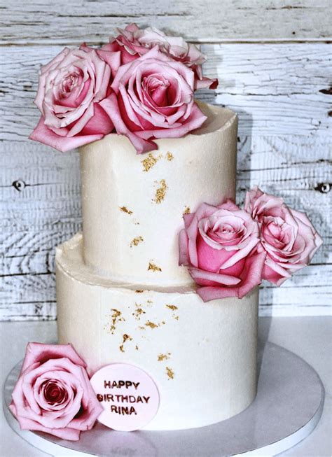 Pink Rose Birthday Cake Ideas Images Pictures