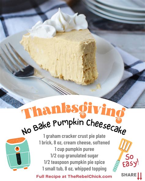 No Bake Pumpkin Cheesecake Recipe The Rebel Chick