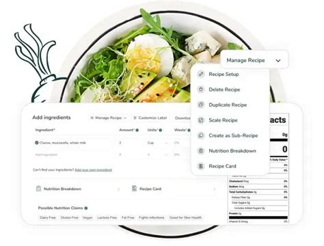 Nutrition Fact Software for FDA-approved Labels