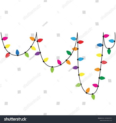 Hanging Christmas Light String Vector Cartoon Stock Vector (Royalty