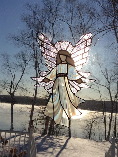 Stained Glass Angel Guardian Angel Sun Catcher Etsy