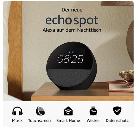 Amazon Echo Spot Smarter Wecker Mit Alexa F R