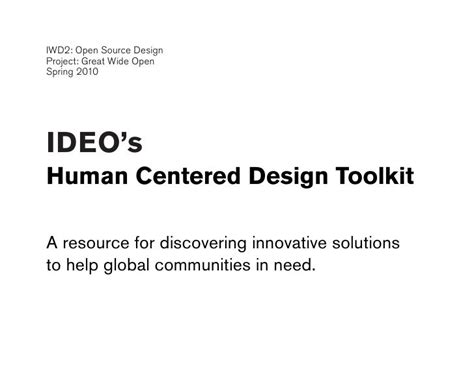 Ideo Human Centered Design Toolkit