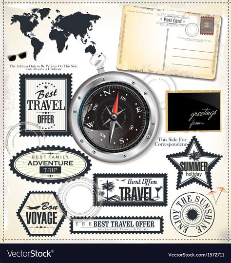 Travel Design Elements Royalty Free Vector Image