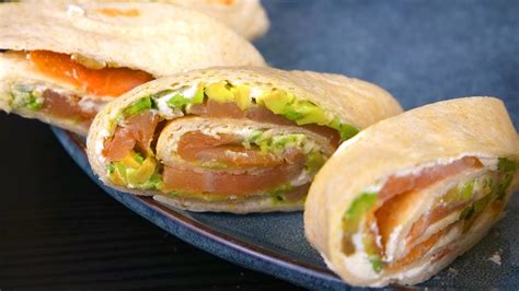 Tortilla Mit Lachs Und Avocado Gesundes Und Einfaches Snack Rezept