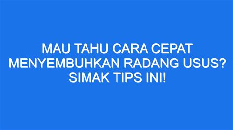 Mau Tahu Cara Cepat Menyembuhkan Radang Usus Simak Tips Ini