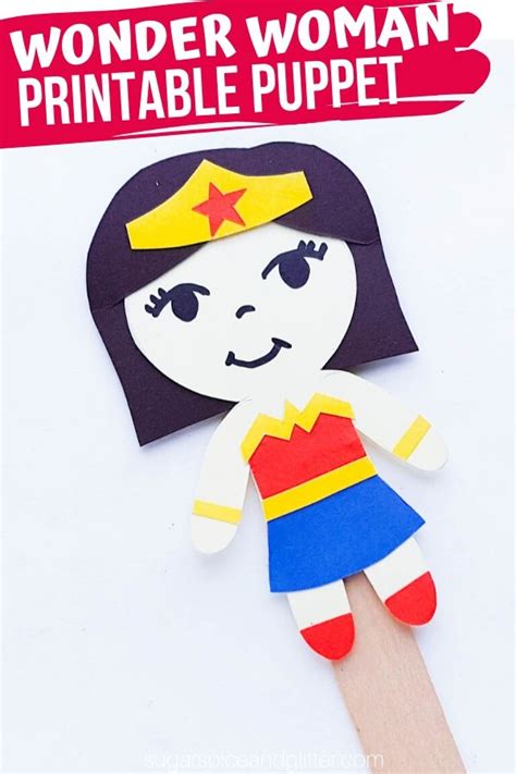 Printable Superhero Puppet Craft Treasured Valley