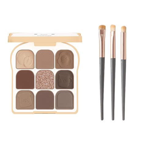 Amazon Eyeshadow Palette 9 Colors Eye Shadow Palette Makeup With 3 Eyeshadow Brushes Nude