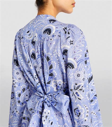 Womens Etro Blue Cotton Silk Long Sleeve Mini Dress Harrods Us