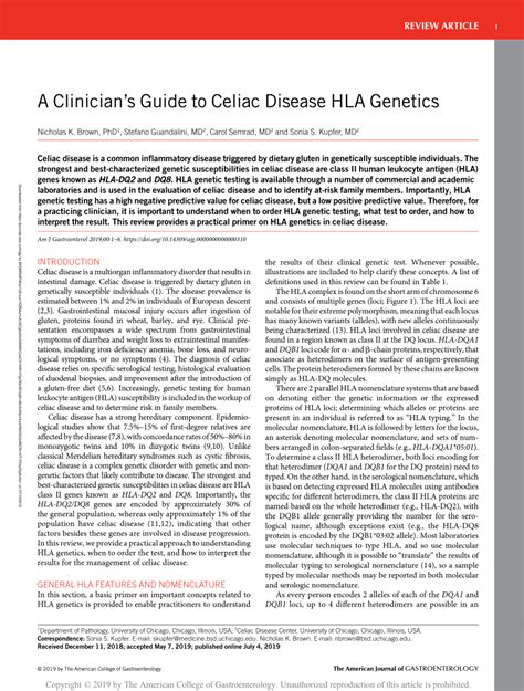 Pdf A Clinicianʼs Guide To Celiac Disease Hla Genetics