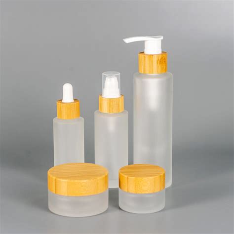 Ml Frosted Glass Lotion Bottle With Bamboo Dispenser R Gb Lp