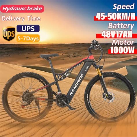 New Randride 1000W YG90 27 5 Inch Electric Bike Aluminum Alloy Full