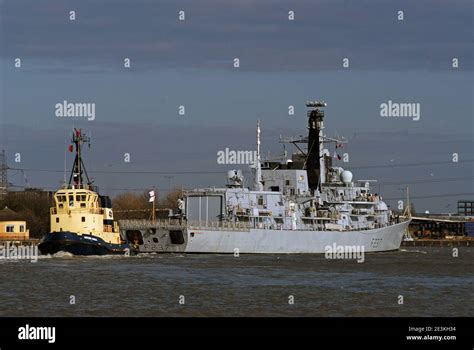 Royal Navy Type 23 Frigate Hms Westminster Under Tow By Svitzer Anglia