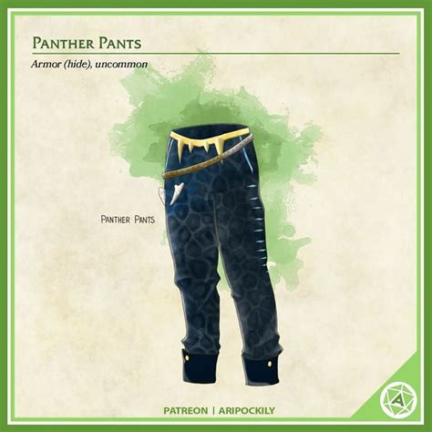 Ari's 5e Homebrew on Instagram: “🌲👖 New Item! Panther Pants 👖🌲 🌴🌲 The ...