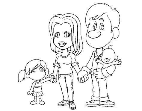 Dibujo de Familia feliz para Colorear - Dibujos.net