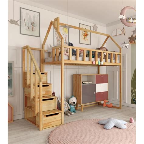 Loft Bed With Stairs Zosia Side Entrance